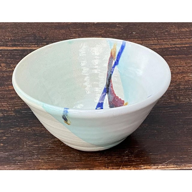 Handcrafted Abstract Glazed Ceramic Bowl For Sale - Image 11 of 14