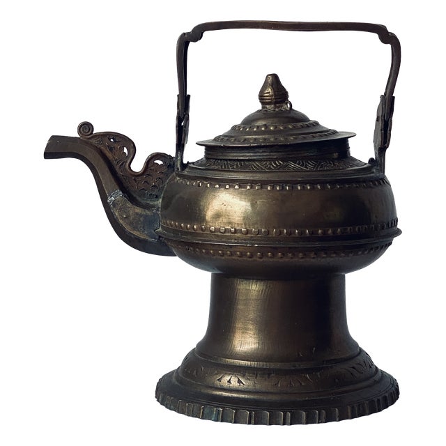 Antique 19th Century Brass Kendi Kettle, Minangkabau, West Sumatra, Indonesia For Sale