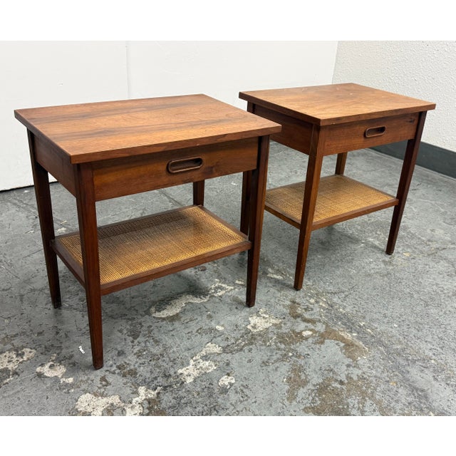 Mid-Century Modern Jack Cartwright for Founders Furniture 1960's Walnut Nightstands, Pair For Sale - Image 3 of 12