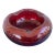 Large Handblown Ruby Red Controlled Bubble Glass Ashtray / Art Glass Catchall Bowl For Sale