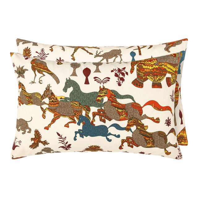 Scalamandre 22" x 14" Legends Pillow in Autumn For Sale