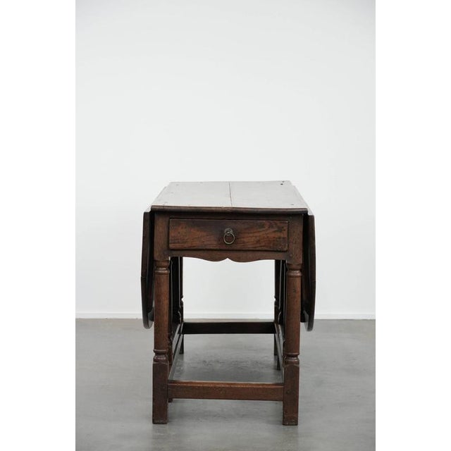 Antique English Oak Gateleg Table, 18th Century For Sale - Image 5 of 18