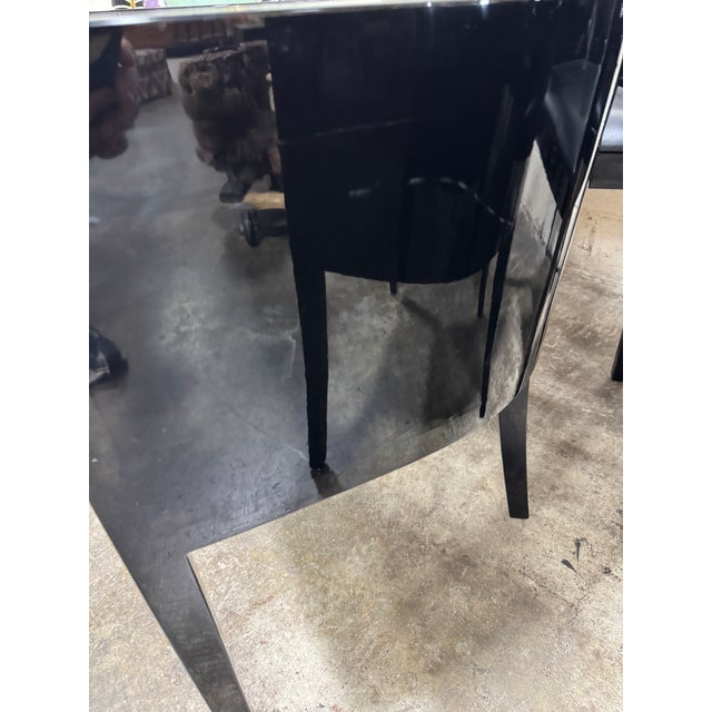Black Vintage Alden Parkes Contemporary Black Barrel Game Table Chairs - Set of 4 For Sale - Image 8 of 9