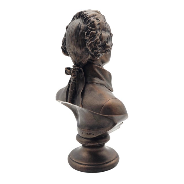 Thomas Jefferson Bronze Finish Portrait Bust Sculpture, 7.5", Dated 2003 For Sale - Image 11 of 14