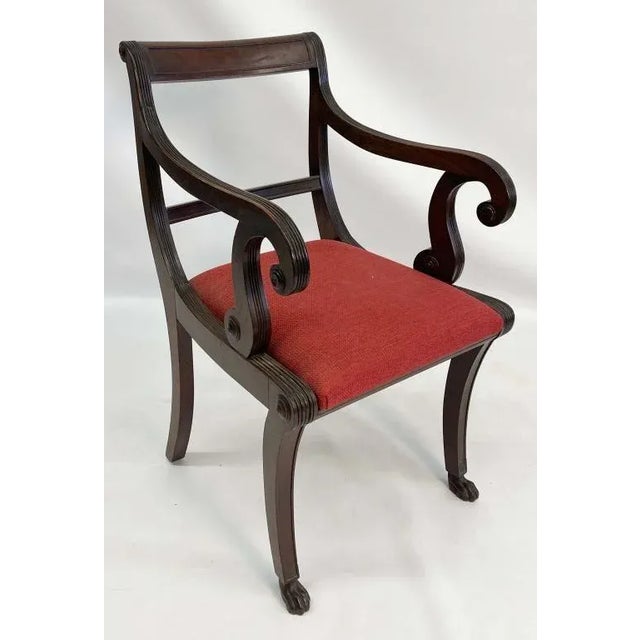 American Antique 19th Century American Federal Classical New York City Duncan Phyfe School Arm Chairs - a Pair For Sale - Image 3 of 12