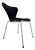 Series 7 Upholstered Chair in Black Genuine Leather by Arne Jacobsen for Fritz Hansen For Sale