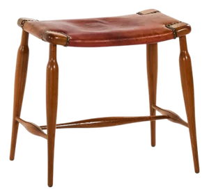 Stool in Mahogany and Leather by Josef Frank, 1950s