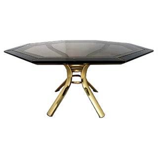 Black Lacquered Octagonal Dining Table by Pierre Cardin, 1980s For Sale
