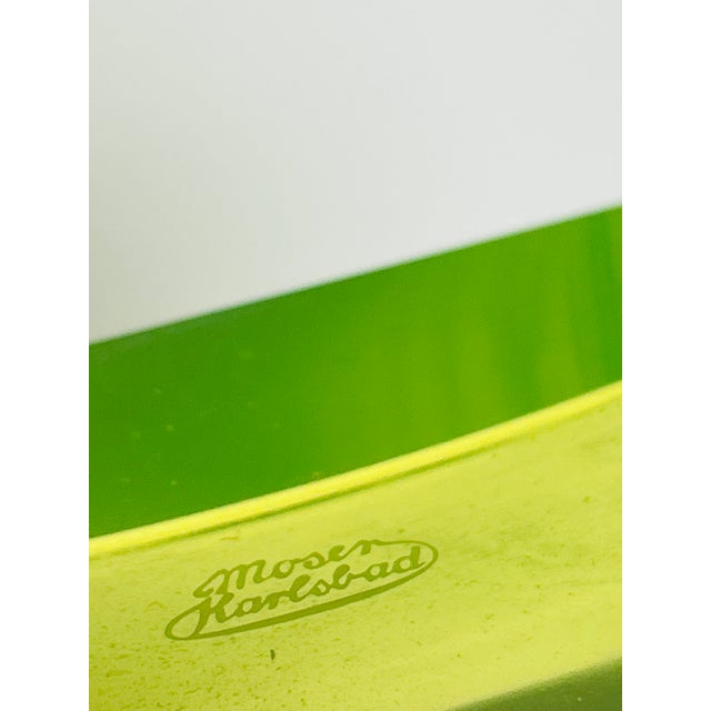 Karlsbad Uranium Glass Vase with Hand-Engraved Floral Décor by Moser, Czechoslovakia, 1920s For Sale - Image 12 of 13