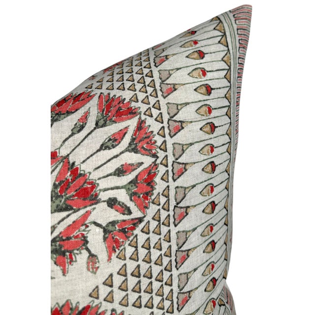 Traditional Cairo Pillow Cover in Coral, 20x20 Pillow For Sale - Image 3 of 4