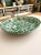 Traditional Vintage Italian Spongeware Large Serving Bowl, Forest Green and White For Sale - Image 3 of 8
