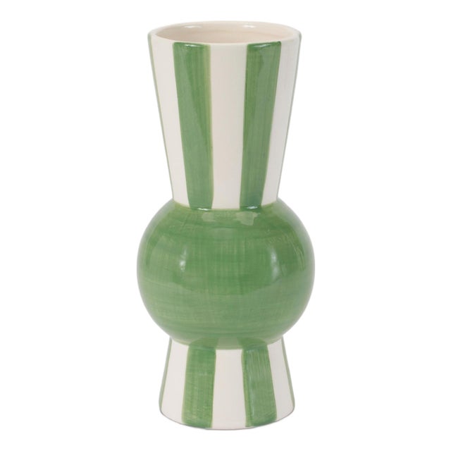 Striped Accent Tapered Vase 8"H For Sale