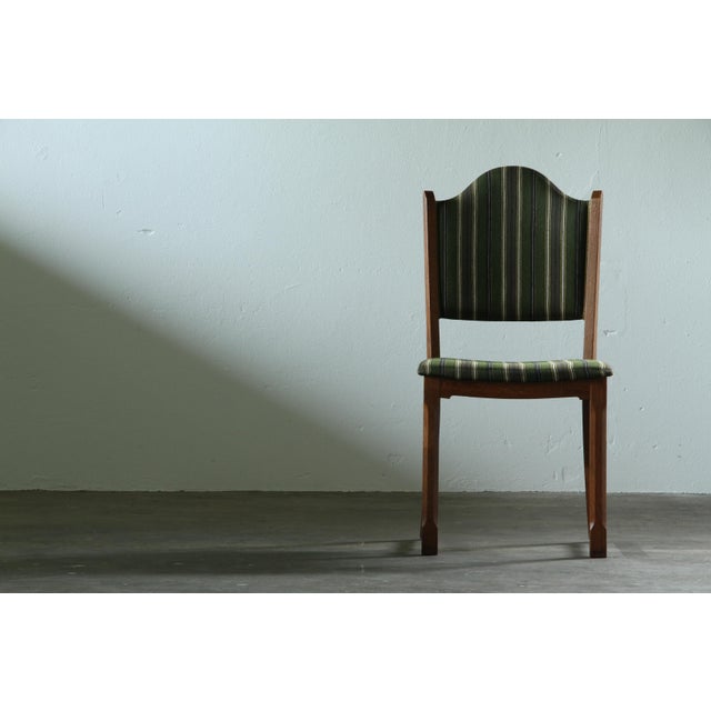 Vintage Baroque Slim Oak Dining Chairs with Upholstered Backs, 1960s, Set of 4 For Sale - Image 9 of 18