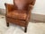 Wood Vintage Distressed Brown Leather Club Chair For Sale - Image 7 of 17
