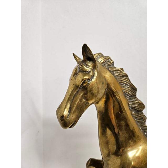 Brass Vintage Large Brass Horse - Equestrian Figurine For Sale - Image 8 of 12