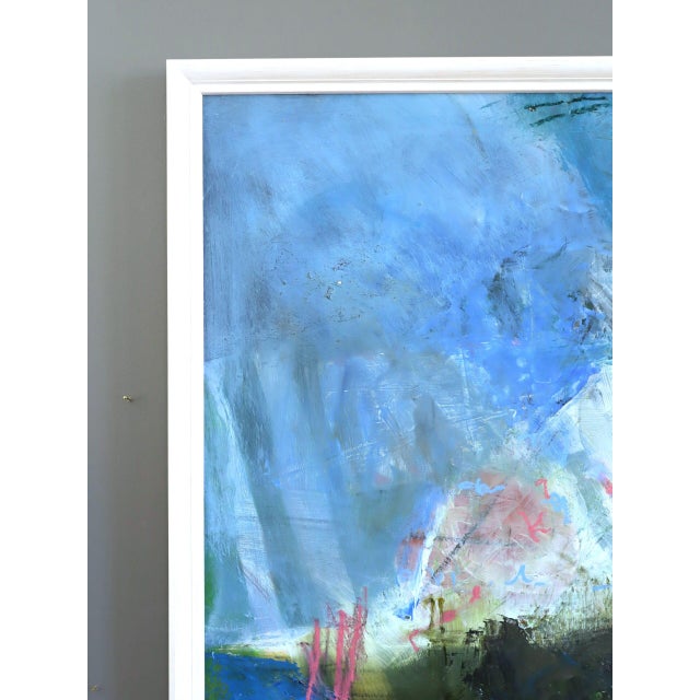 Contemporary 'Coastal Path' Original Abstract Landscape Oil Painting by British Artist Ian Mood, Framed For Sale - Image 6 of 12