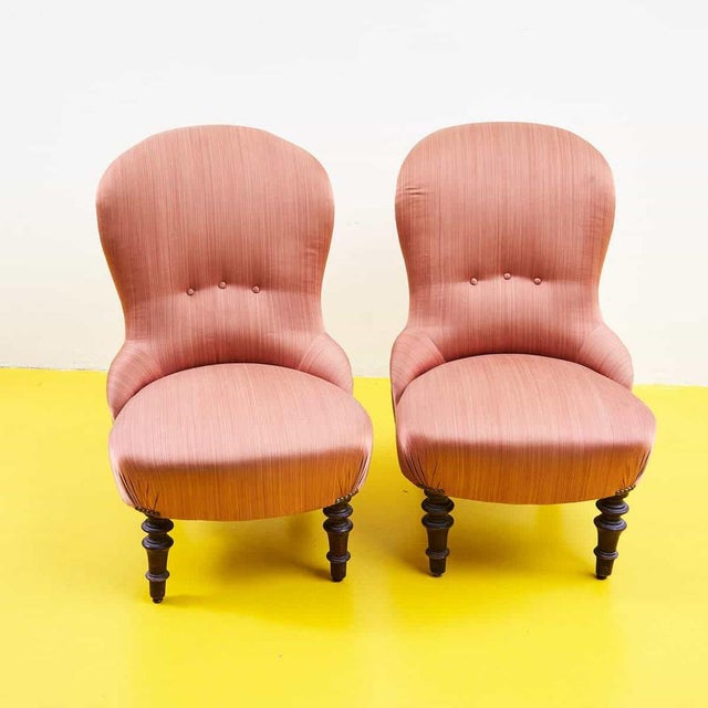 Set of Lounge Chairs in Fabric, 1940s For Sale - Image 6 of 6