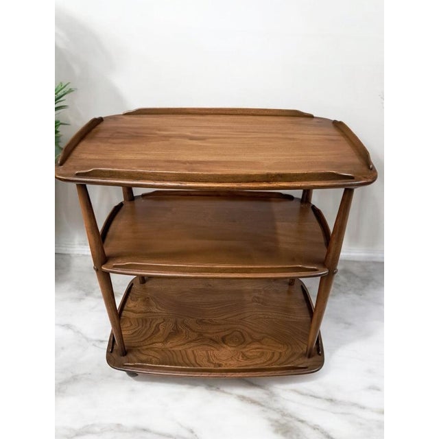 Wood Mid-Century Modern Drinks Trolley with Glass Tops by Lucian Ercolani for Ercol, 1960s For Sale - Image 7 of 16