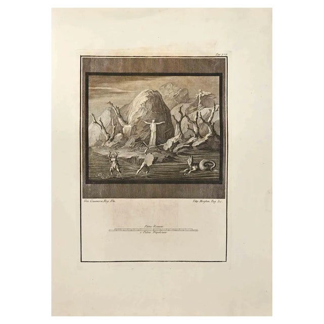 Filippo Morghen, Perseus Rescuing, Etching, 18th Century For Sale