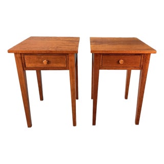Pair of One-Drawer Cherry Side Tables by the Woodshed For Sale