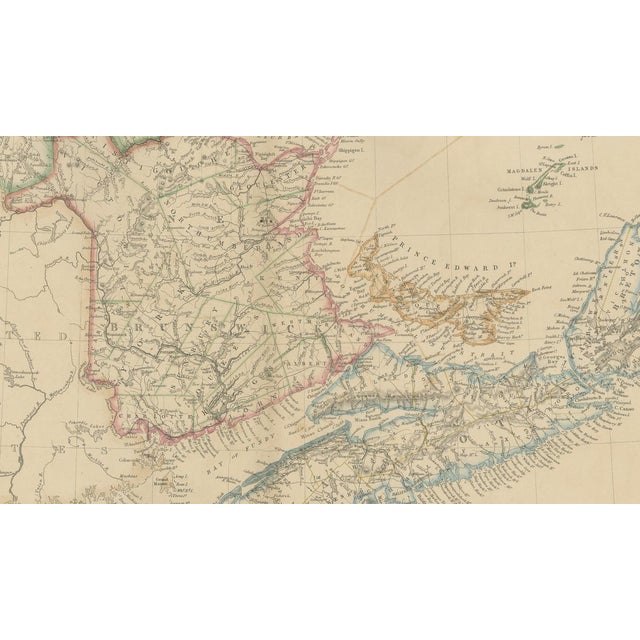Paper Antique Map of New Brunswick, Nova Scotia, Prince Edward Island and Canada East, 1860 For Sale - Image 7 of 9