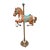 Hand Painted Antique Carousel Horse With Brass Torchiere Stand For Sale