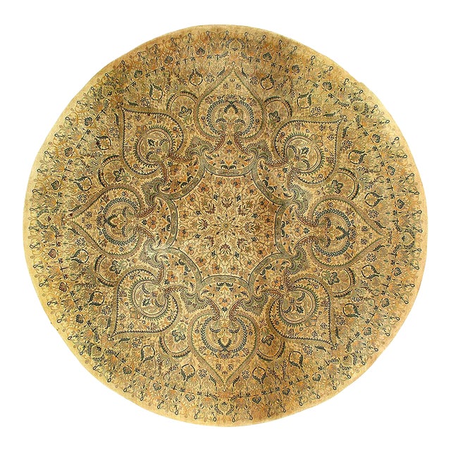 Pasargad DC Ivory Hand Knotted Round Rug For Sale
