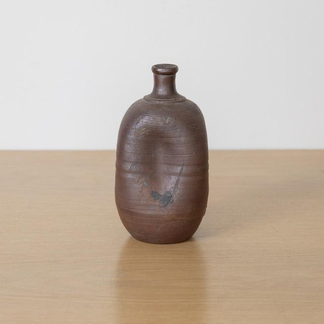 1960s 1960s Japanese Bizen Stoneware Wabi-Sabi Vessel For Sale - Image 5 of 9