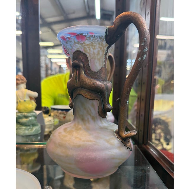 Vízner Maskit Art Glass Bronze Vase 8.5” Rare Czech Israeli 1970s For Sale - Image 4 of 4