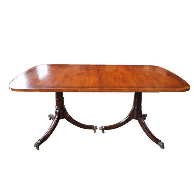 20th Century Traditional Kittinger Banded Mahogany Dining Table Chairish