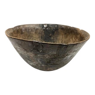 1960s African Wood Bowl With Incised Design For Sale