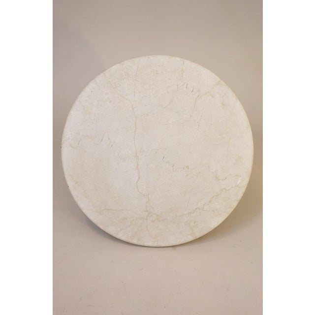 1950s 1950s Vintage Travertine Marble Table Top Eiffel Eames Style Tripod Wire Base 1950 Italy For Sale - Image 5 of 7