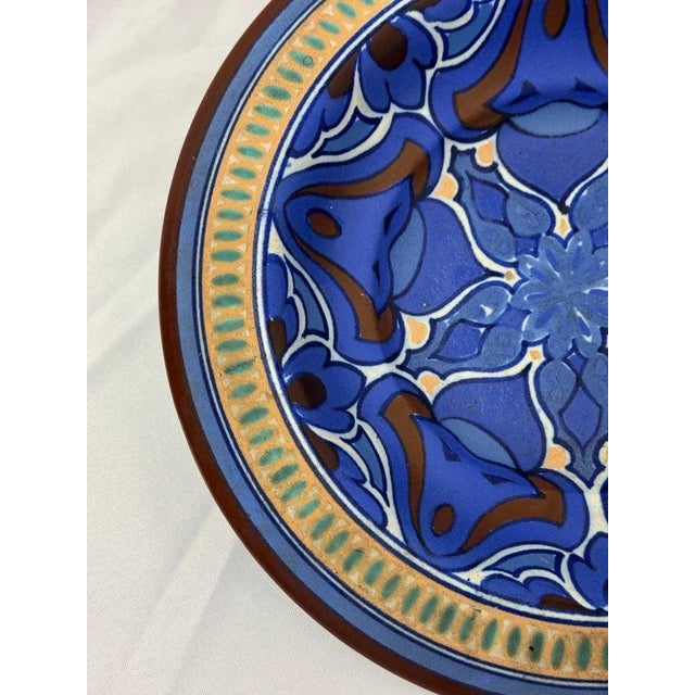 Purple Large Ceramic Gouda Charger Made in Holland For Sale - Image 8 of 12