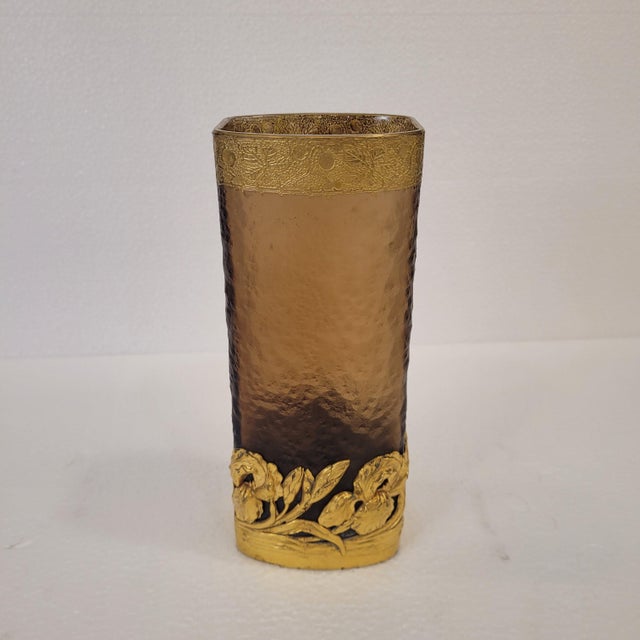 Art Nouveau Glass and Ormolu Vase by Victor Saglier, France, 1890 For Sale - Image 5 of 18