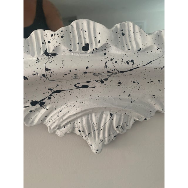 White & Black Baroque Style Lacquered Mirror For Sale - Image 10 of 13