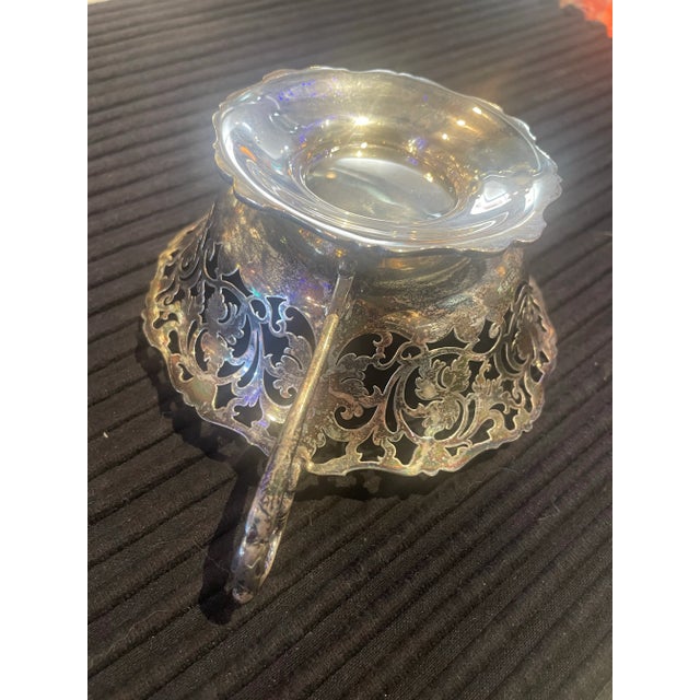 Antique Set of 10 Sterling Silver Dessert Set With Spoons & Clambroth Inserts For Sale - Image 4 of 10