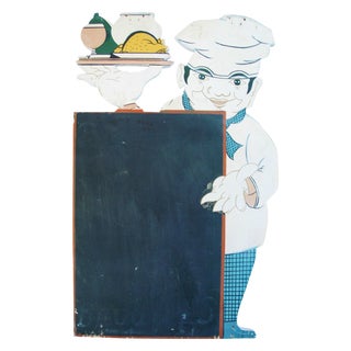 Vintage Hand-Painted French Bistro Menu Board For Sale