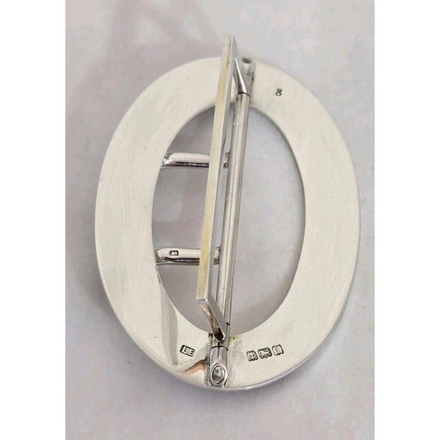 Antique Edwardian Sterling Silver Guilloché Enamel Buckle, 1910 For Sale - Image 16 of 18