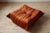 1970s Set of Amber Orange Velvet Togo Pouf and 2-Seat Sofa by Michel Ducaroy for Ligne Roset For Sale - Image 5 of 11