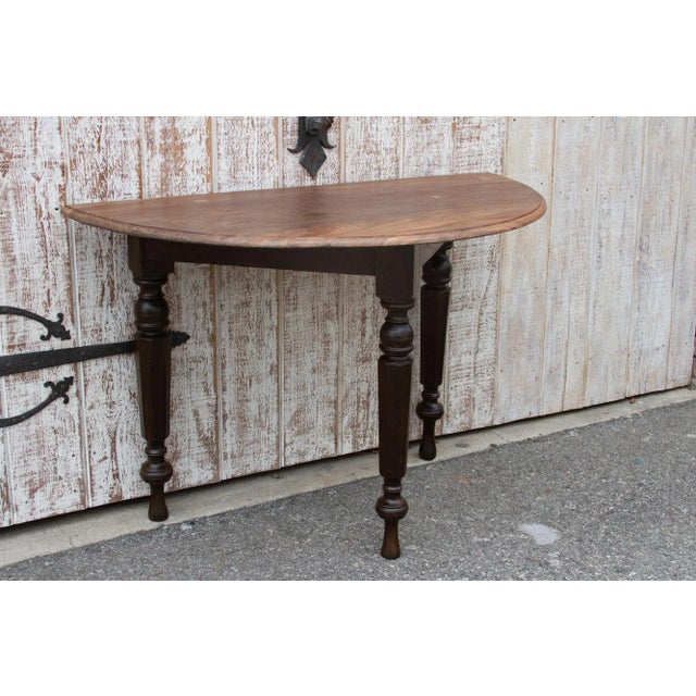 Brown Early 19th Century Colonial Ceylon Demilune Table For Sale - Image 8 of 12