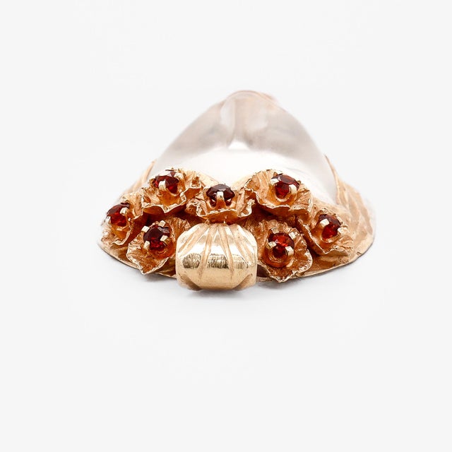 Walter Bauscher 14k Gold, Rock Crystal, Garnet, and Diamond Figural Face Pendant For Sale - Image 14 of 14