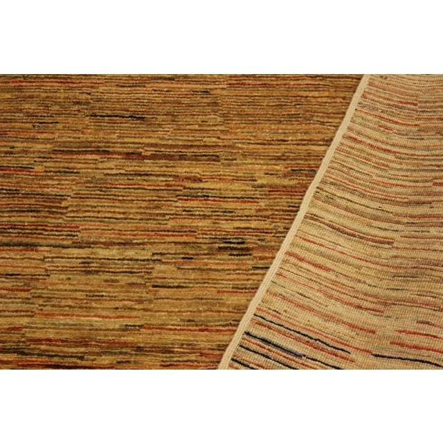 Textile 1990s Modern Gabbeh Tan/Rust Wool Area Rug -3'10 X 5'9 For Sale - Image 7 of 8