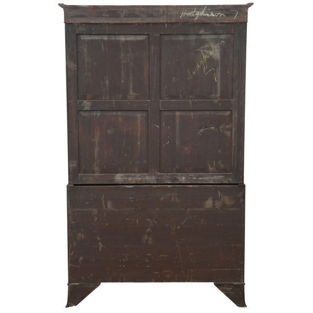 Antique Bow-Front Inlaid Mahogany Linen Press Cupboard For Sale - Image 11 of 12