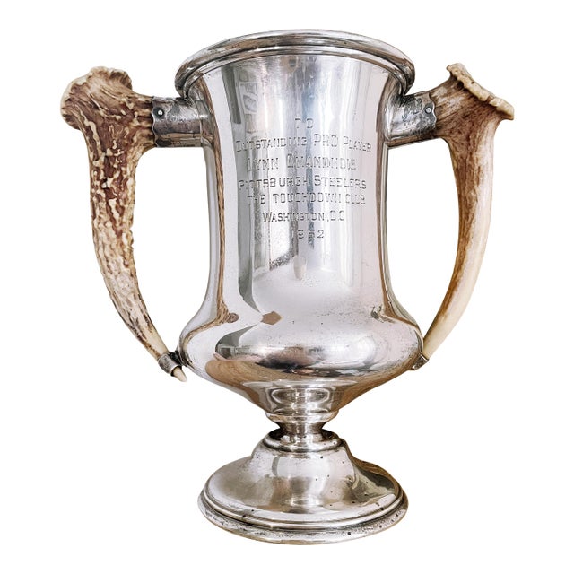 1952 Sterling Silver and Antler Touchdown Club NFL Player of the Year Trophy For Sale