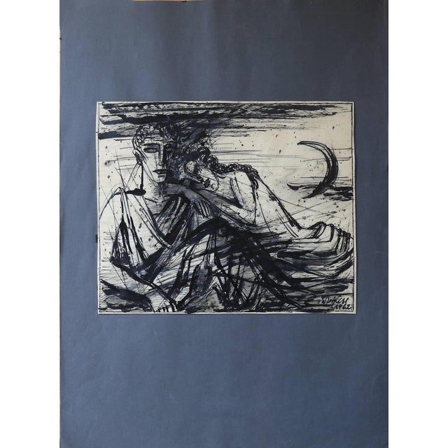 Emil Betzler German Expressionist painting 'Legend', 1962 ('Sage') Pen and brush ink drawing on velin paper. Signed and...