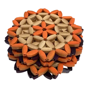 Vintage Wooden Woven Coasters or Trivets- Set of 7