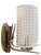 Mid 20th Century Vintage Enameled Glass, Brass and Nickel Two Light Wall Sconce For Sale - Image 5 of 11