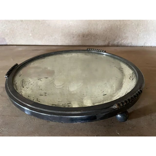 Art Deco Silver Plated Metal & Mirror Tray, 1920s For Sale - Image 3 of 12