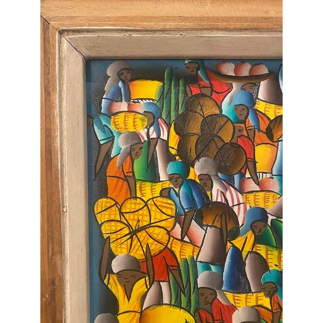 Mid 20th Century Mid 20th Century Haitian Oil Painting, Framed For Sale - Image 5 of 9