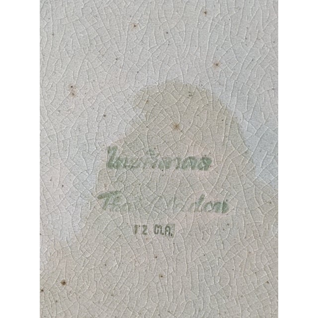 Jade Green Lotus Flower Thai Celadon Stoneware Plates - 9 Pieces For Sale - Image 10 of 12